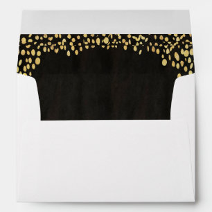 Gold Black Confetti Lined Envelope