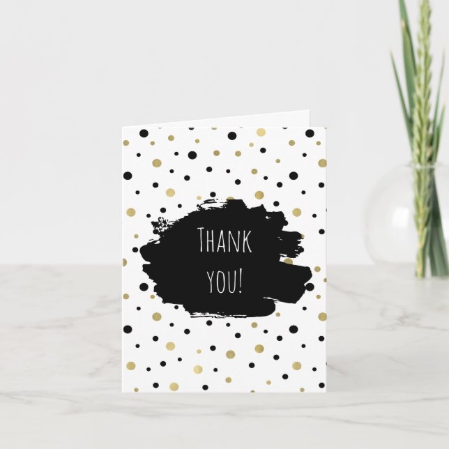 Gold Black Confetti Love thank you (Front)