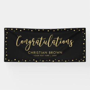 Gold & Black   Congratulations Party, Event Banner