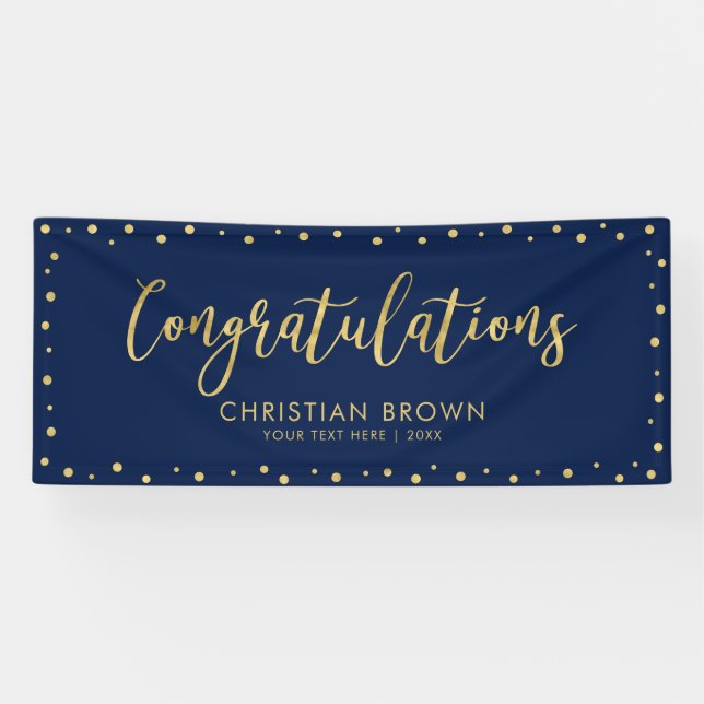 Gold & Black | Congratulations Party, Event Banner (Horizontal)