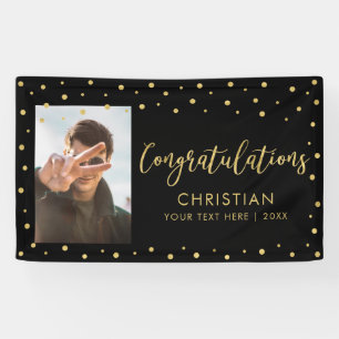 Gold & Black   Congratulations Party, Event Photo Banner