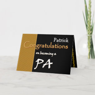 Gold Black Congratulations Physician's Assistant V Card