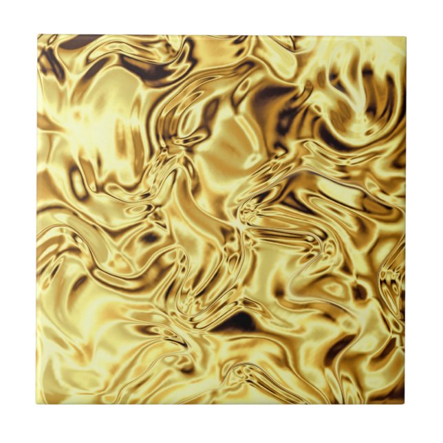 Gold Black Crinkle Pretty Tile (Front)