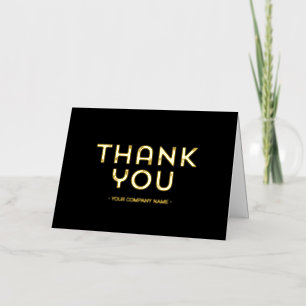 Gold & Black Custom Logo Business Stationery Foil Greeting Card