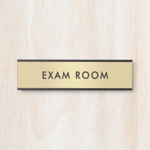 Gold Black Customisable Text Template Exam Room Door Sign