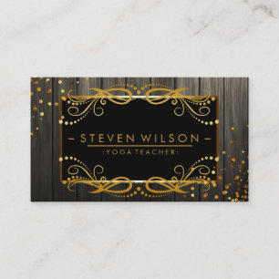 Gold Black Decorative Yoga Holistic Massage Business Card