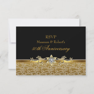 Gold & Black Diamond 50th Anniversary RSVP