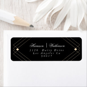 Gold Black Diamond Geometric Deco Gatsby Wedding