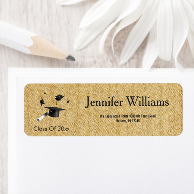  Gold Black Double Graduation Return Address (Insitu)