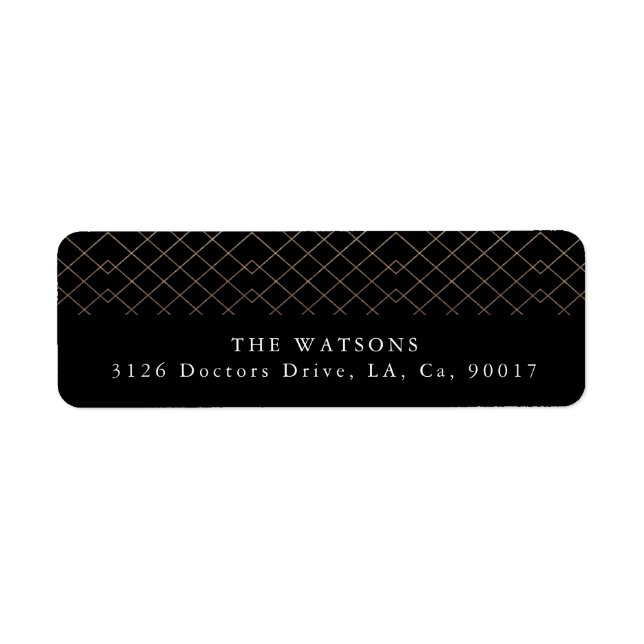 Gold Black Elegance Diamond Geo Deco Wedding (Front)