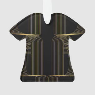 Gold, black, elegant, cool, unique trendy line art ornament