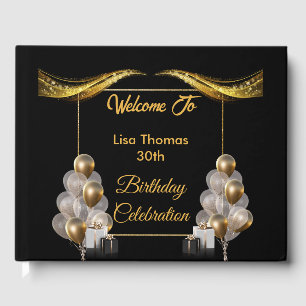 Gold Black Elegant  Guest Book