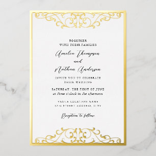Gold Black Elegant Swirl Wedding