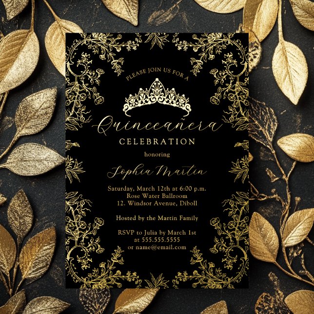 Gold Black Elegant Vintage Quinceanera  (Creator Uploaded)
