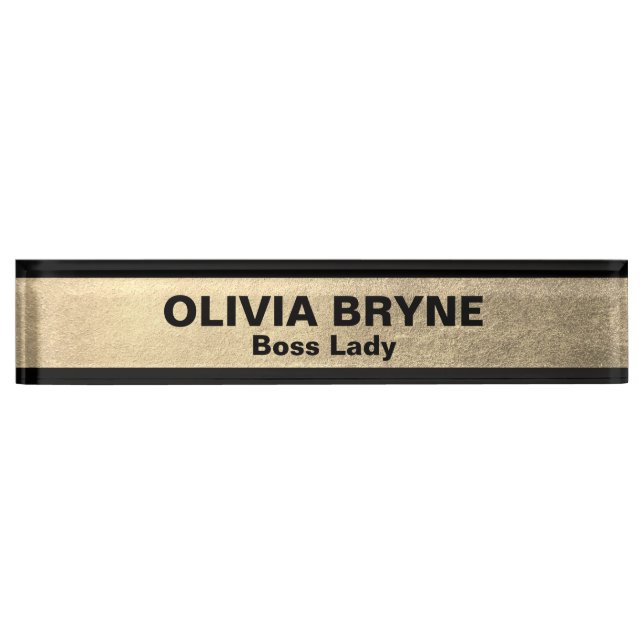  Gold Black Employee  Nameplate (Front)
