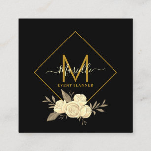Gold Black Event Planner Business Card