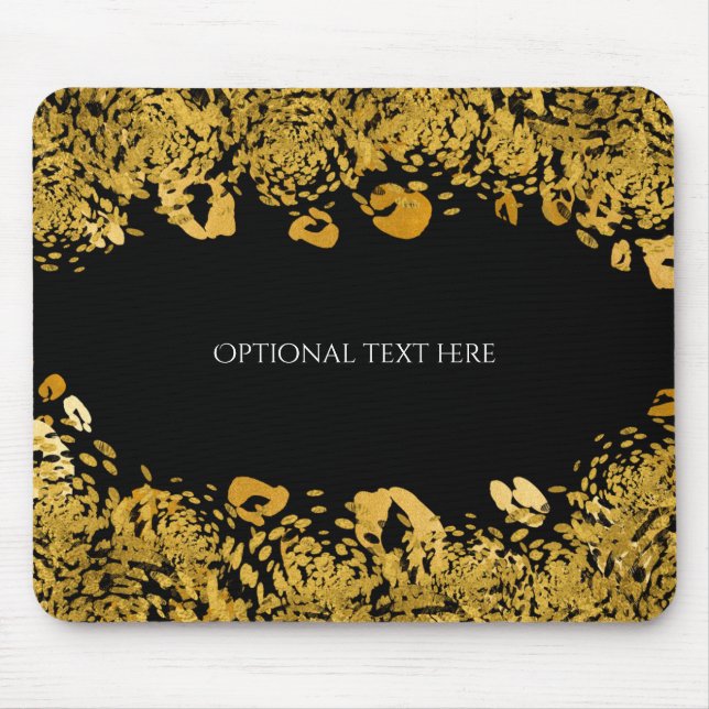 Gold & Black Exotic Jungle Cheetah Elegant Glam Mouse Mat (Front)