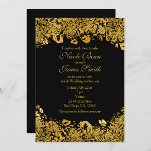 Gold & Black Exotic Jungle Cheetah Invitations