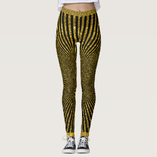 Gold Black Fashionable Trendy Leggings