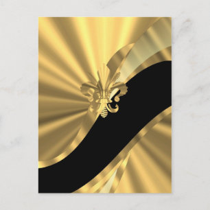 Gold & black fleur de lys postcard