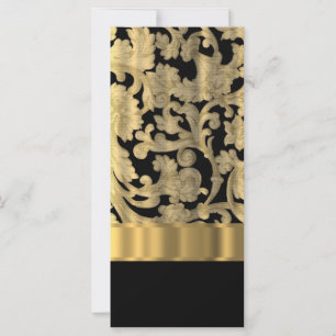Gold & black floral damask