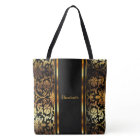 Gold & Black Floral Damask Design
