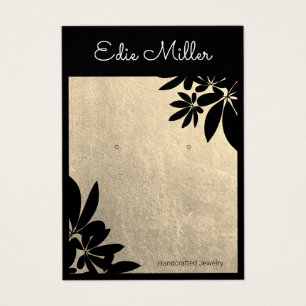 Gold Black  Floral Earring Display 