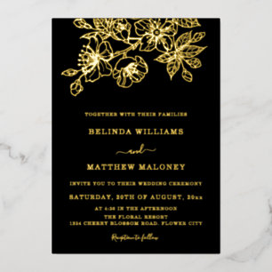 Gold Black Floral Wedding