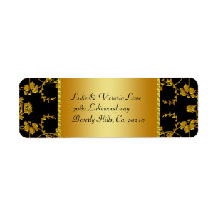 Gold & Black Floral Wedding Monogram