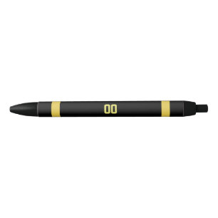 Gold & Black Football Team Personalised Black Ink Pen