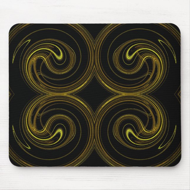 Gold & Black Fractal Mousepad (Front)