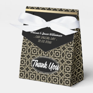Gold Black Geometric Art Deco Thank You Party Favour Box