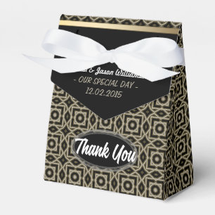 Gold Black Geometric Art Deco Thank You Party Favour Box