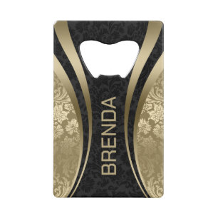 Gold & Black Geometric Design Damask Accent