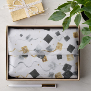 Gold Black Glam Confetti Christmas Tissue Paper