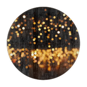 Gold Black Glitter: Abstract De-focused Background Cutting Board