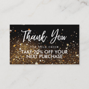 Gold Black Glitter Beauty Salon Discount Card