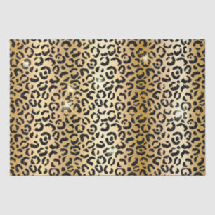 Gold Black Glitter Leopard Tissue Paper