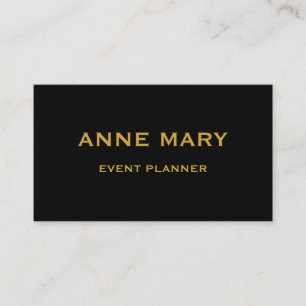 Gold Black Golden Trendy Wedding Event Planner Business Card