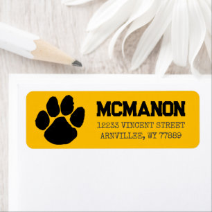 Gold & Black Graduation Return Address Labels