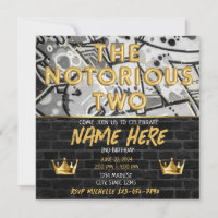 Gold Black Graffiti Crown Notorious TWO Birthday