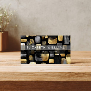 Gold Black Gray Abstract Modern Business Cards
