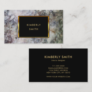 Gold black grey marble pattern business cards