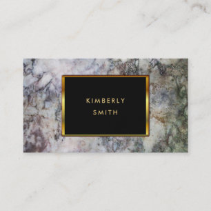 Gold black grey marble pattern business cards