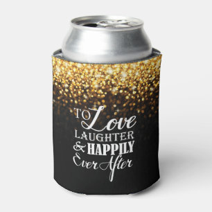 Gold Black Hollywood Glitz Glam Wedding Can Cooler