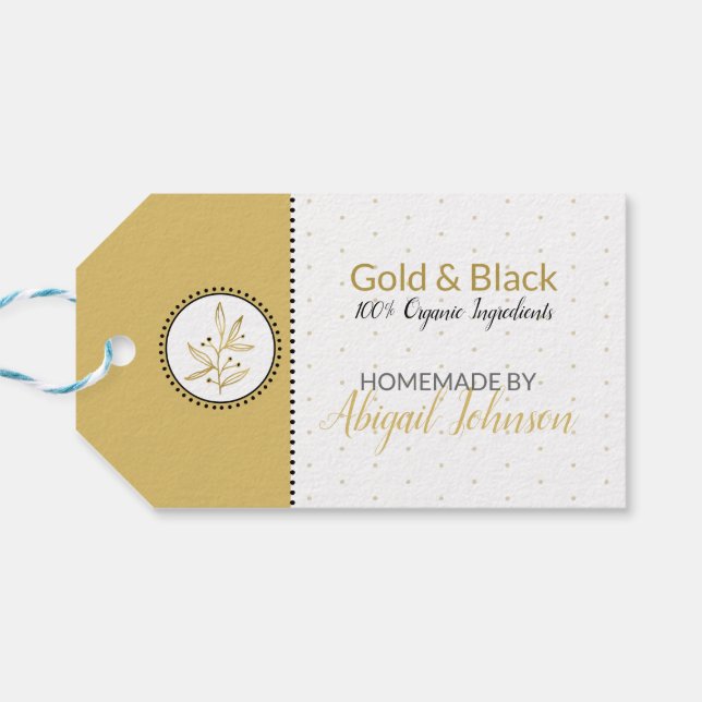 Gold & Black Homemade Bath & Body Label | Tag (Back Horizontal)
