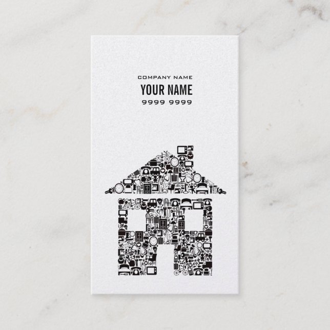Gold & Black House Real Estate Photo Business Card (Front)