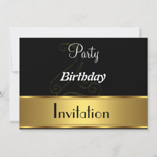 Gold Black Invitation Birthday Party