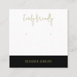 Gold Black Jewelry Earring Display Business Card