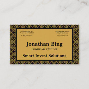 Gold & Black Lattice Gold & Black Frame Business Card